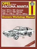 Reparaturanleitung Opel Ascona & Manta (B Series) (Sept 75 - 88) up to F (VERSANDKOSTENFREI)