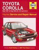 Reparaturanleitung Toyota Corolla (Sept 87 - Aug 92) E to K (VERSANDKOSTENFREI)