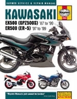 Reparaturanleitung Kawasaki EX and ER500 ( GPZ500S and ER-5 ) Twins (87 - 99)  (VERSANDKOSTENFREI)