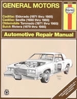 Reparaturanleitung General Motors GMC GM: Cadillac Eldorado, Seville, Oldsmobile Toronado and Buick Riviera (71 - 85) (VERSANDKOSTENFREI)