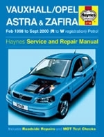 Reparaturanleitung Vauxhall / Opel Astra & Zafira Petrol (Feb 98 - Apr 04) R-reg onwards (VERSANDKOSTENFREI)