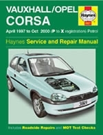 Reparaturanleitung Vauxhall / Opel Corsa Petrol (Apr 97 - Oct 00) P to X (VERSANDKOSTENFREI)