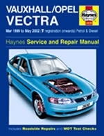 Reparaturanleitung Vauxhall / Opel Vectra Petrol & Diesel (Mar 99 - May 02) T-reg. onwards (VERSANDKOSTENFREI)