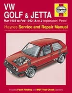 Reparaturanleitung VW Golf & Jetta Mk 2 Petrol (Mar 84 - Feb 92) A to J (VERSANDKOSTENFREI)
